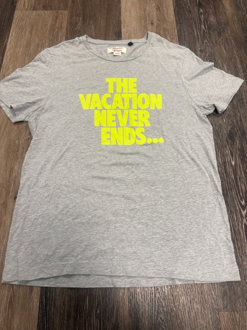 Men's Grey Graphic Tee with Yellow Slogan - Casual Short Sleeve